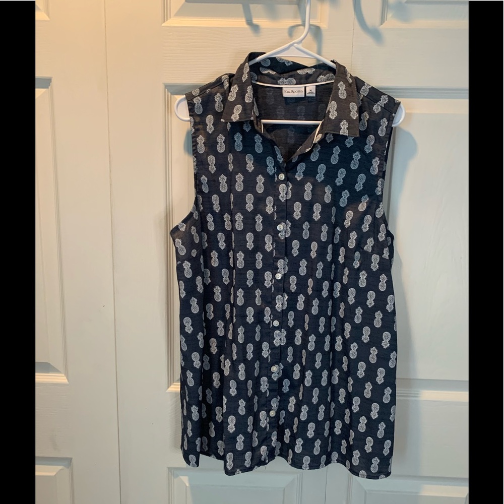 Kim Rogers Pineapple Print Top